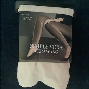 Simply Vera Wang Cream Cord Leggings, NWT, XL (16)